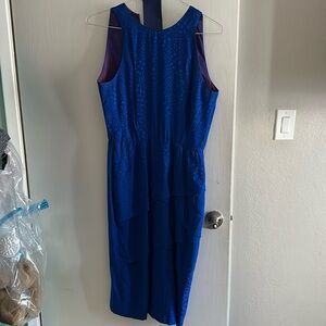 Royal blue silk dress